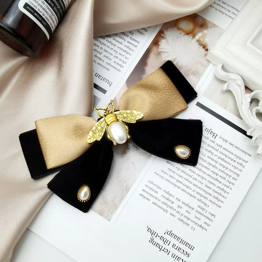 Presilha Laço Mel Dourado e Preto