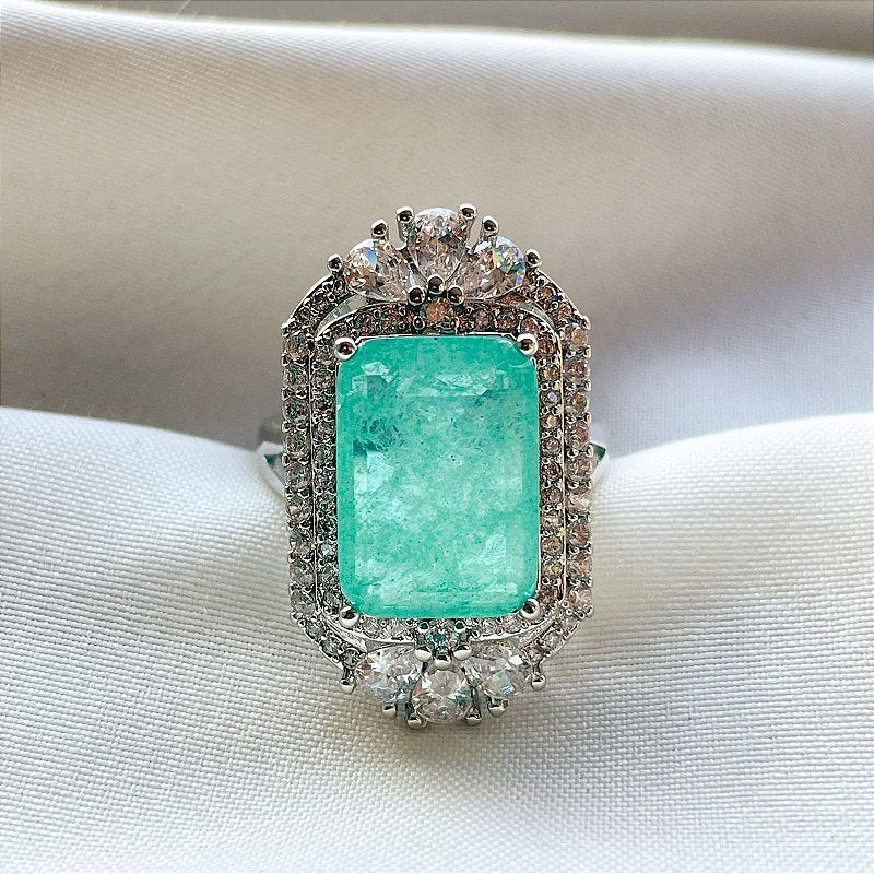 Anel Fiore Azul Tiffany