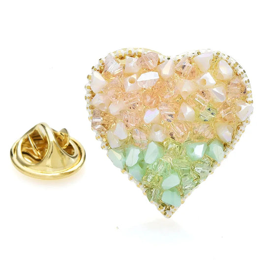 Broche Coração Pedras